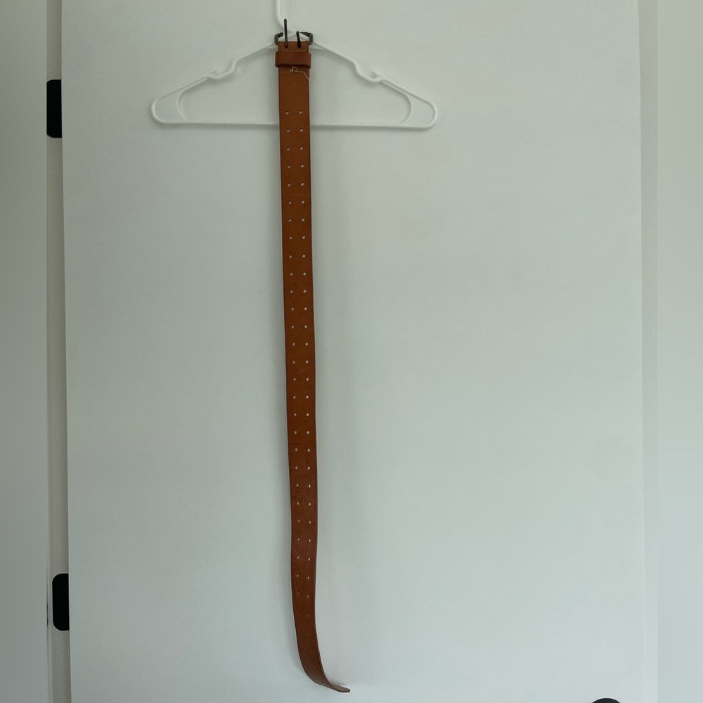 J. Crew Brown Tan Leather Wide Belt